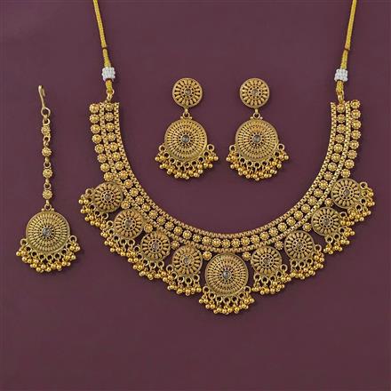 Antique Plain Gold Necklace with Gold Plating