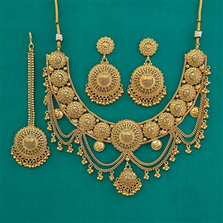 Antique Plain Gold Necklace with Gold Plating