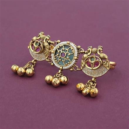 Antique Adjustable Ring with Matte Gold Plating