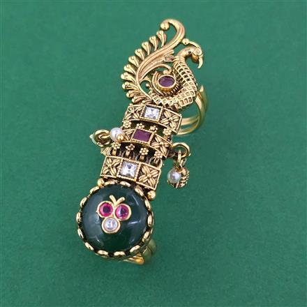 Antique Birds Ring With Matte Gold Plating