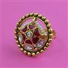 Antique Pearl Ring with Matte Gold Plating
