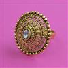 Antique Adjustable Ring with Matte Gold Plating