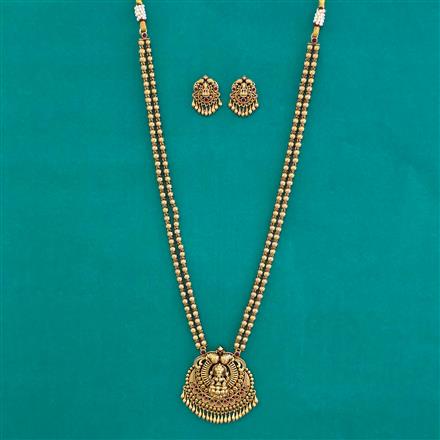 Antique Temple Necklace with Matte Gold Plating