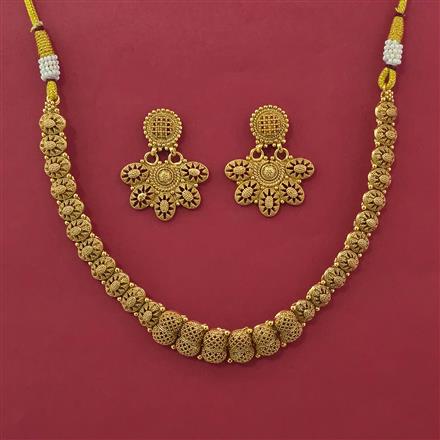 Antique Plain Gold Necklace with Gold Plating