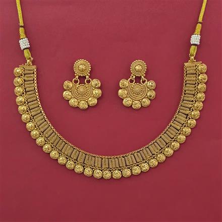 Antique Plain Gold Necklace with Gold Plating