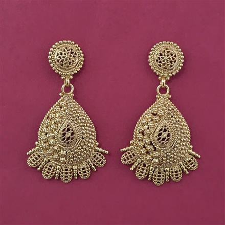 Antique Plain Gold Earring with Gold Plating