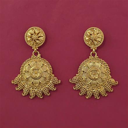 Antique Plain Gold Earring with Gold Plating