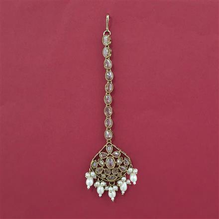 Antique Pearl Tikka with Mehndi Plating