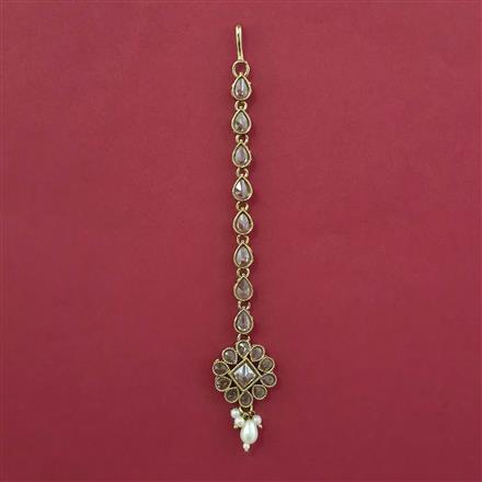 Antique Pearl Tikka with Mehndi Plating