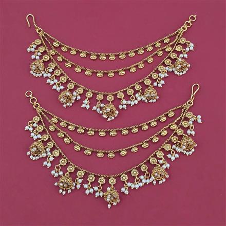 Antique Pearl Ear Chain with Gold Plating