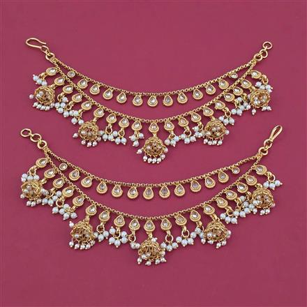 Antique Pearl Ear Chain with Gold Plating