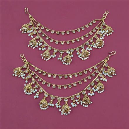 Antique Pearl Ear Chain with Gold Plating