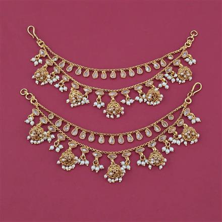 Antique Pearl Ear Chain with Gold Plating