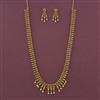Antique Long Necklace with Matte Gold Plating
