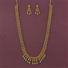 Antique Long Necklace with Matte Gold Plating
