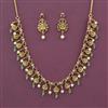 Antique Pearl Necklace with Matte Gold Plating