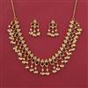 Antique Pearl Necklace with Matte Gold Plating