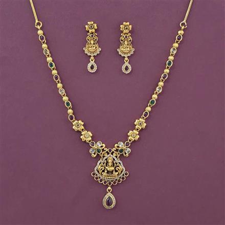 Antique Temple Necklace with Matte Gold Plating