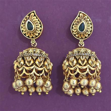 Antique Jhumki with Matte Gold Plating