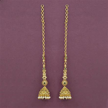 Antique Jhumki with Matte Gold Plating