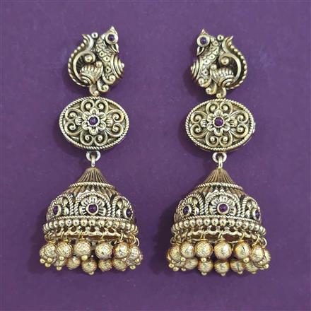 Antique Jhumki with Matte Gold Plating