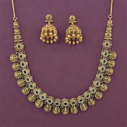 Antique Temple Necklace with Matte Gold Plating
