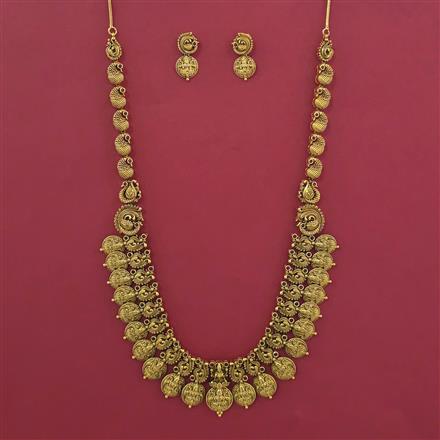 Antique Temple Necklace with Matte Gold Plating