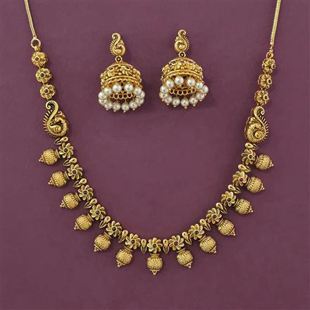 Antique Birds Necklace with Matte Gold Plating