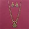 Antique Long Necklace with Matte Gold Plating