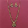 Antique Long Necklace with Matte Gold Plating