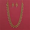 Antique Long Necklace with Matte Gold Plating