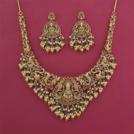 Antique Temple Necklace with Matte Gold Plating