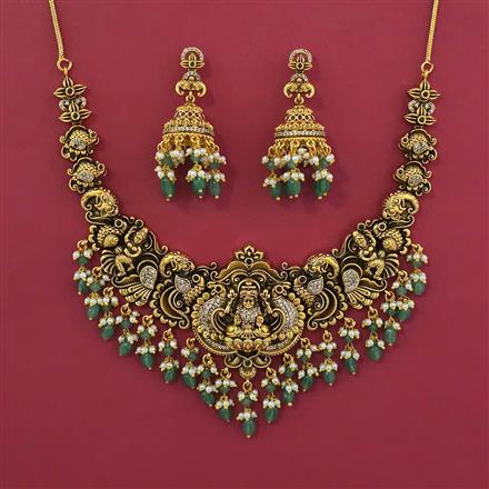 Antique Temple Necklace with Matte Gold Plating
