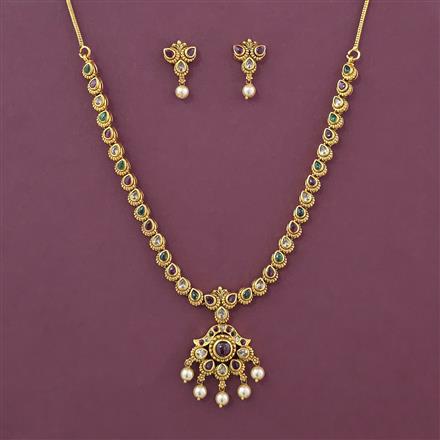 Antique Classic Necklace with Matte Gold Plating