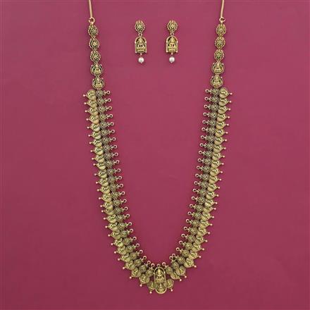 Antique Temple Necklace with Matte Gold Plating