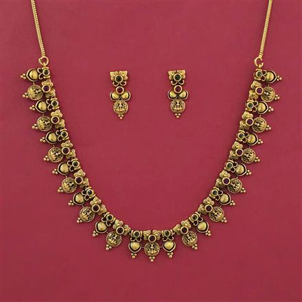 Antique Temple Necklace with Matte Gold Plating