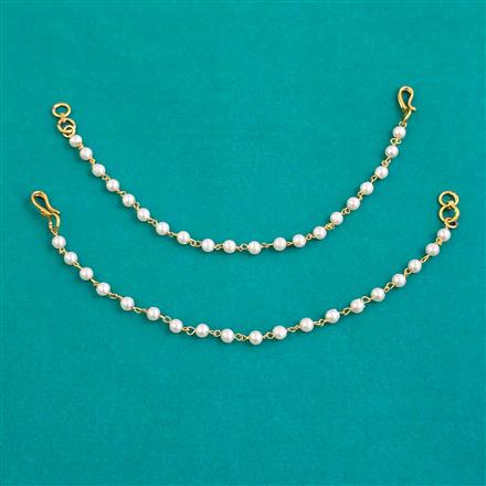 Antique Pearl Ear Chain with Gold Plating