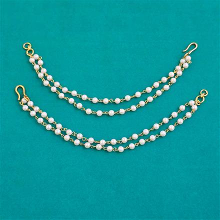 Antique Pearl Ear Chain with Gold Plating