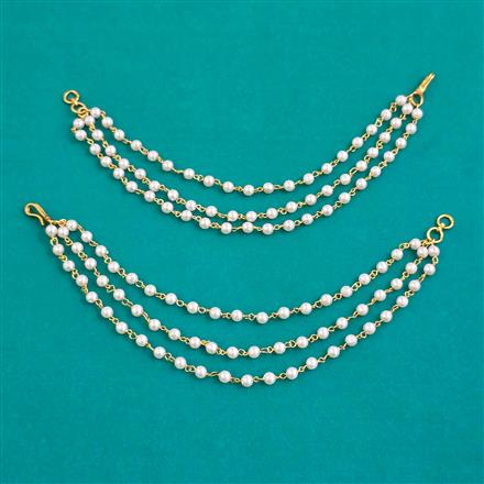 Antique Pearl Ear Chain with Gold Plating