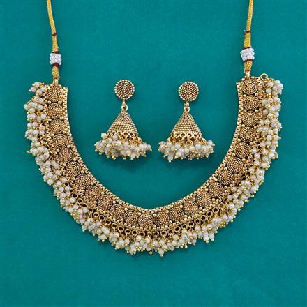 Antique Pearl Necklace with Gold Plating