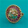 Antique Adjustable Ring with Matte Gold Plating
