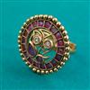 Antique Adjustable Ring with Matte Gold Plating