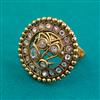 Antique Adjustable Ring with Matte Gold Plating