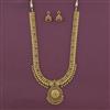 Antique Long Necklace with Matte Gold Plating