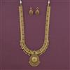 Antique Long Necklace with Matte Gold Plating