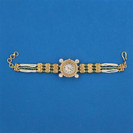 Antique Pearl Watch With Matte Gold Plating