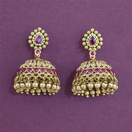 Antique Jhumki with Matte Gold Plating