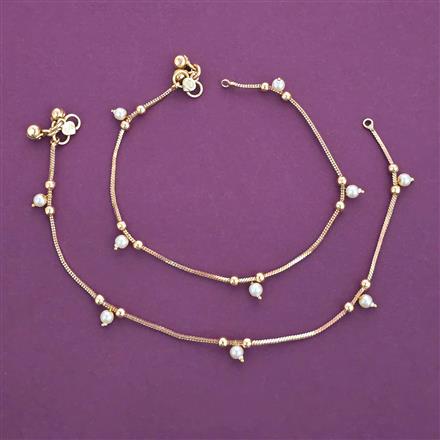 Antique Pearl Payal with Gold Plating
