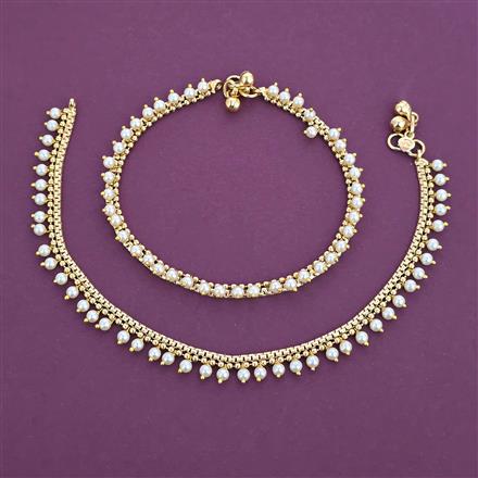 Antique Pearl Payal with Gold Plating