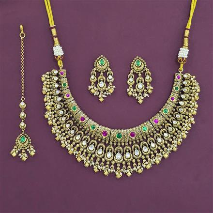 Antique Classic Necklace with Matte Gold Plating